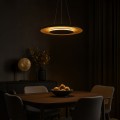LAMPAMI - żyrandol ledowy, żyrandol do salonu, lampa do salonu nowoczesna, żyrandol led do salonu, lampa ledowa do salonu Piattino Czarny Złoty 30W LED 3000K-4000k-6000K