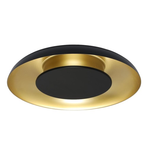 LAMPAMI - lampa ledowa sufitowa, lampa kuchenna, lampa do salonu nowoczesna, lampa ledowa do salonu Piattino Czarny Złoty 30W LED 3000K-4000k-6000K