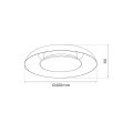 LAMPAMI - lampa ledowa sufitowa Piattino Czarny Złoty 30W LED 3000K-4000k-6000K szkic