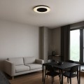 LAMPAMI - lampa ledowa sufitowa, lampa kuchenna, lampa do salonu nowoczesna, lampa ledowa do salonu Piattino Czarny LED 3000K-4000k-6000K