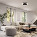 LAMPAMI - lampa ledowa sufitowa, lampa kuchenna, lampa do salonu nowoczesna, lampa ledowa do salonu Piattino Czarny 30W LED 3000K-4000k-6000K