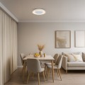 LAMPAMI - lampa ledowa sufitowa, lampa kuchenna, lampa do salonu nowoczesna, lampa ledowa do salonu Piattino Biały 30W LED 3000K-4000k-6000K