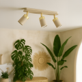 LAMPAMI - kaszmirowa lampa sufitowa nowoczesna, lampa kaszmirowa do kuchni, lampa do przedpokoju JOKER CASHMERE/GOLD 3xGU10