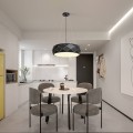 LAMPAMI - czarna lampa wisząca, lampa sufitowa wisząca, lampa nad okrągły stół, lampa do salonu nowoczesna REUS