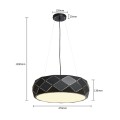 LAMPAMI - czarna lampa wisząca, lampa sufitowa wisząca, lampa nad okrągły stół, lampa do salonu nowoczesna REUS