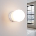 LAMPAMI - lampa ścienna, kinkiet na ścianę, lampa na klatkę schodową, kinkiet na korytarz, kinkiet klosz biała kula  YOLI 1