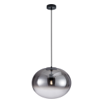  Lampa wisząca czarna pojedyncza klosz szklana kula 157 cm 1xE27 CAMPANIA 