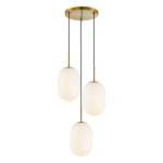 Elegancka lampa nad stół wisząca złota 165 cm klosze szklane kule 3xE14 ALIAS GOLD