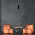 LAMPAMI - lampa nad wyspę, pojedyncza lampa wisząca, lampa wisząca czarna, lampa do sypialni tuba sufitowa wisząca  CARBON 1X5W LED