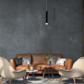 LAMPAMI - lampa nad wyspę, pojedyncza lampa wisząca, lampa wisząca czarna, lampa do sypialni tuba sufitowa wisząca  CARBON 1X5W LED