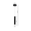 LAMPAMI - lampa tuba sufitowa wisząca  CARBON 1X5W LED szkic
