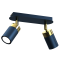 LAMPAMI - niebieska lampa sufitowa nowoczesna, lampa do kuchni, lampa do przedpokoju JOKER NAVY BLUE/GOLD 2xGU10