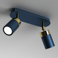 LAMPAMI - niebieska lampa sufitowa nowoczesna, lampa do kuchni, lampa do przedpokoju JOKER NAVY BLUE/GOLD 2xGU10