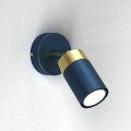 LAMPAMI - kinkiet ścienny spot, niebieski kinkiet na ścianę regulowany, kinkiet do salonu, kinkiet na korytarz JOKER NAVY BLUE/GOLD