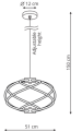 LAMPAMI - złota lampa wisząca Kandor złota LED CCT szkic