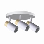 Lampa przysufitowa biała regulowana z drewnem 3xGU10 CLARO