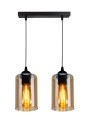 LAMPAMI - lampa wisząca nowoczesna, lampa nad stół do jadalni, lampa sufitowa wisząca czarna z brązowym BISTRO
