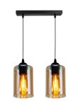 Lampa nad stół wisząca czarna podwójna 2xE27 40W BISTRO