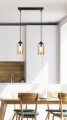 LAMPAMI - lampa wisząca nowoczesna, lampa nad stół do jadalni, lampa sufitowa wisząca czarna z brązowym BISTRO