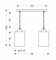 LAMPAMI -  lampa sufitowa wisząca czarna z brązowym BISTRO szkic