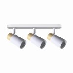 Lampa przysufitowa biała regulowana listwa  z drewnem 3xGU10 CLARO 