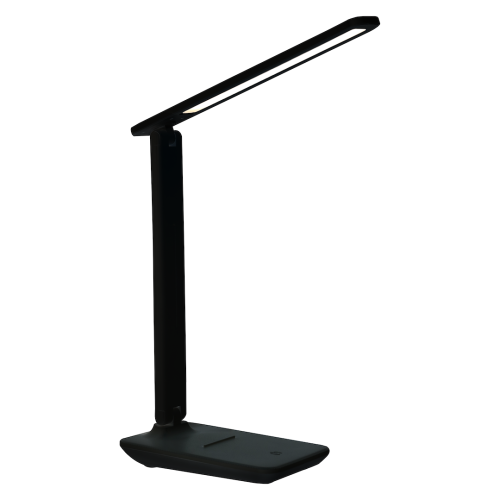 LAMPAMI - czarna lampka biurkowa, lampka do gabinetu, lampka stojąca na biurko, lampka nowoczesna ledowa, lampka biurkowa Post Czarny 5W LED