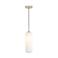 LAMPAMI - lampa glamour, lampa do sypialni, lampa nowoczesna wisząca biała ze złotym, lampa nad okrągły stół wisząca Vesta 1xE27