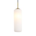 LAMPAMI - lampa glamour, lampa do sypialni, lampa nowoczesna wisząca biała ze złotym, lampa nad okrągły stół wisząca Vesta 1xE27