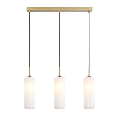 LAMPAMI - lampa wisząca potrójna, lampa nad stół do jadalni, lampa sufitowa wisząca złota Vesta 3xE27