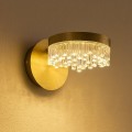 LAMPAMI - kinkiet złoty kryształowy, kinkiet ledowy złoty do salonu, złota lampa ledowa, kinkiet kryształowy PRECIOSA 4W LED