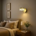 LAMPAMI - kinkiet złoty kryształowy, kinkiet ledowy złoty do salonu, złota lampa ledowa, kinkiet kryształowy PRECIOSA 4W LED