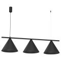 LAMPAMI - lampa nad okrągły stół, lampa do jadalni, lampa nowoczesna wisząca, czarna lampa wisząca potrójna CAPITAL BLACK