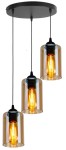 Lampa nad stół wisząca czarna potrójna 3xE27 40W BISTRO