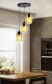 LAMPAMI - lampa wisząca nowoczesna, lampa nad stół do jadalni, lampa sufitowa wisząca czarna z brązowym BISTRO