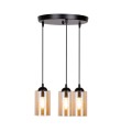 LAMPAMI - lampa wisząca nowoczesna, lampa nad stół do jadalni, lampa sufitowa wisząca czarna z brązowym BISTRO