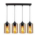 LAMPAMI - lampa wisząca nowoczesna, lampa nad stół do jadalni, lampa sufitowa wisząca czarna z brązowym BISTRO