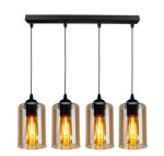 Lampa nad stół wisząca czarna 4xE27 40W BISTRO 