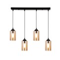 LAMPAMI - lampa wisząca nowoczesna, lampa nad stół do jadalni, lampa sufitowa wisząca czarna z brązowym BISTRO