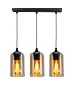 LAMPAMI - lampa wisząca nowoczesna, lampa nad stół do jadalni, lampa sufitowa wisząca czarna z brązowym BISTRO