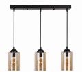 LAMPAMI - lampa wisząca nowoczesna, lampa nad stół do jadalni, lampa sufitowa wisząca czarna z brązowym BISTRO