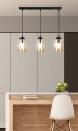 LAMPAMI - lampa wisząca nowoczesna, lampa nad stół do jadalni, lampa sufitowa wisząca czarna z brązowym BISTRO