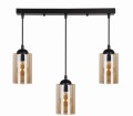 LAMPAMI - lampa wisząca nowoczesna, lampa nad stół do jadalni, lampa sufitowa wisząca czarna z brązowym BISTRO