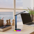 LAMPAMI - czarna lampka biurkowa, lampka do gabinetu, lampka stojąca na biurko, lampka nowoczesna ledowa, lampka biurkowa Bruno Czarny 5W LED RGB