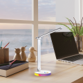 LAMPAMI - biała lampka biurkowa, lampka do gabinetu, lampka stojąca na biurko, lampka nowoczesna ledowa, lampka biurkowa Bruno biały 5W LED RGB