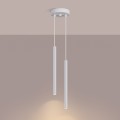 LAMPAMI - białe tuby sufitowe ryflowane, lampa nad okrągły stół ryflowana, lampa wisząca biała ryflowana ARCHE 2P biała