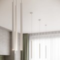 LAMPAMI - białe tuby sufitowe ryflowane, lampa nad okrągły stół ryflowana, lampa wisząca biała ryflowana ARCHE 2P biała