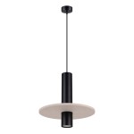 Lampa wisząca pojedyncza czarna beżowa 126 cm PELTA 1 