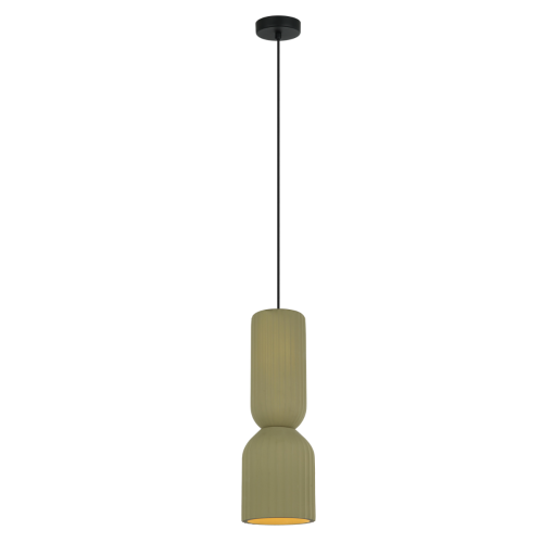 LAMPAMI - lampa sufitowa zielona oliwka, lampa nad stół, lampa wisząca pojedyncza ceramiczna, lampa do kuchni, lampa wisząca do jadalni BALERA