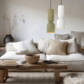 LAMPAMI - lampa sufitowa zielona oliwka, lampa nad stół, lampa wisząca pojedyncza ceramiczna, lampa do kuchni, lampa wisząca do jadalni BALERA
