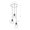 LAMPAMI - lampa wisząca nowoczesna żyrandol nad stół ESTRIA 3P beżowa/zielona oliwka szkic